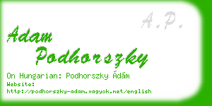 adam podhorszky business card